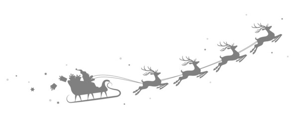 christmas Santa Claus with his sled and reindeer - 470710230