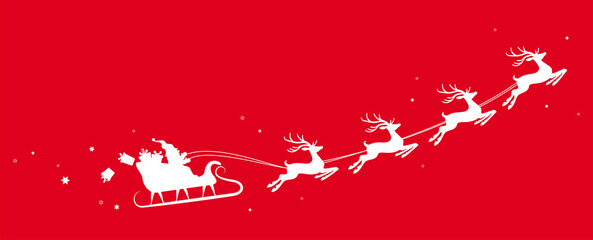 christmas Santa Claus with his sled and reindeer