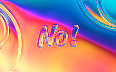 Neomorphism holographic chrome no text word