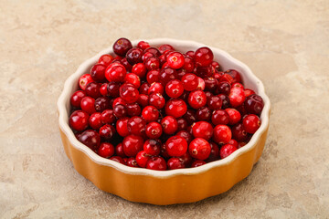 Sweet and tasty cranberry in the bowl