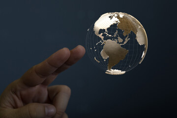 Global network concept. World map point. Global network planet Earth. 3D rendering.