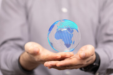 Global network concept. World map point. Global network planet Earth. 3D rendering.