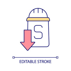 Lower salt consumption RGB color icon. Sodium intake reduction. Healthy diet. Prevent disorders of heart and joints. Isolated vector illustration. Simple filled line drawing. Editable stroke