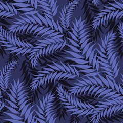 Fern leaves background. Vector seamless pattern