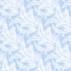 christmas background with branches, frost seamless pattern