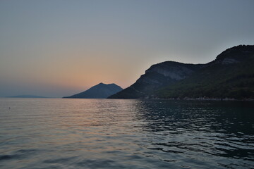 Zachód słońca w porcie,Chorwacja