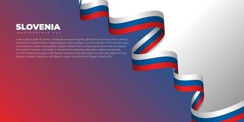 Waving Slovenia flag design. Slovenia Independence day template design. Also good template for Slovenia National day design.