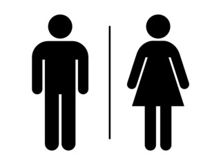 Male and female sign isolated