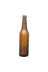 beer bottle without label isolated on white background