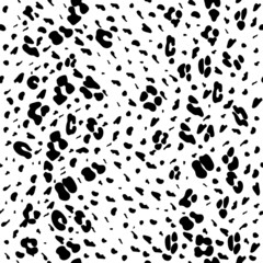 Leopard seamless black and white pattern. Leopard pattern design. Seamless ocelot pattern for wallpaper, wrapping pape, textile.