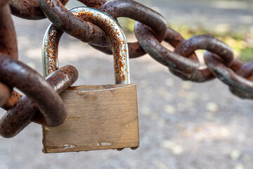 rusty chain and lock