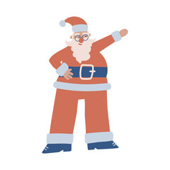 Fototapeta na wymiar Cute Santa Claus character. Freehand isolated element. Vector flat hand drawn Illustration. Only 5 colors - Easy to recolor