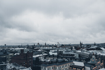 view of the winter roofs of moscow