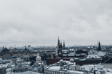 view of the winter roofs of moscow