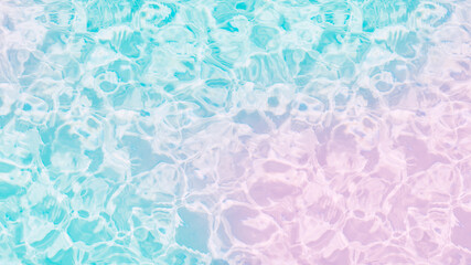Abstract watercolor background in teal and pink  tones with water texture. Calm banner trendy design