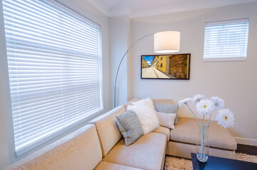 Fototapeta na wymiar Interior design of a luxury living room