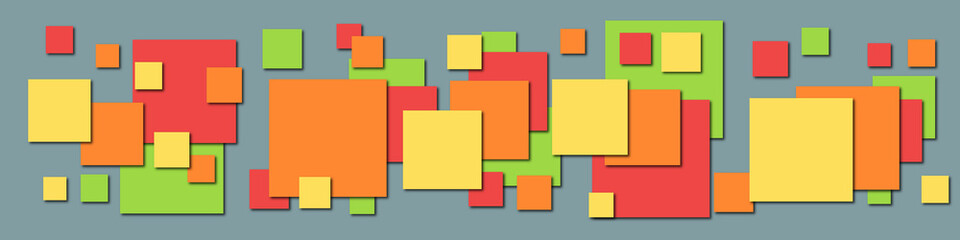 Banner background with paper stickers. Vector abstract graphic design banner template background