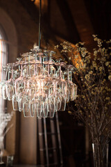 Wine Glass Chandelier Bar Tavern Restaurant Wedding