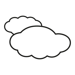 vector cloud icon, doodle, line drawing isolated