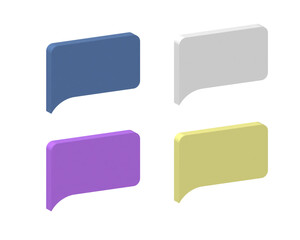 message icon in 3 d 4 colors