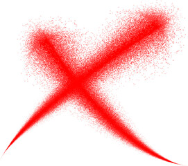 X Marks .Two Red Crossed Vector Brush Strokes. Rejected sign in grunge style. Vector spray effect .