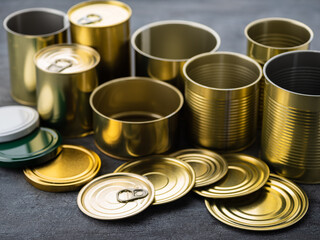 Тinplate or aluminum container for preserving food, empty one. Empty aluminium tin can conserve