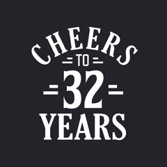Fototapeta na wymiar 32nd birthday celebration, Cheers to 32 years