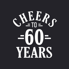 Fototapeta na wymiar 60th birthday celebration, Cheers to 60 years
