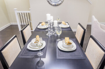 Modern dining room in luxury house.