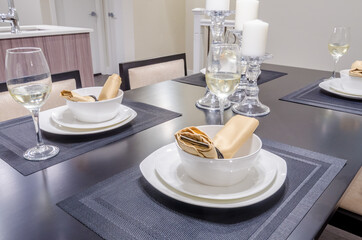 Modern dining room in luxury house.