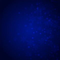White Snow Vector Blue Background. Shiny Glow