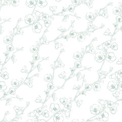 Fototapeta na wymiar Sakura seamless pattern on white background.