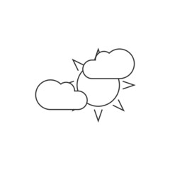 Sun and clouds icon isolated on white background. Forecast symbol modern, simple, vector, icon for website design, mobile app, ui. Vector Illustration
