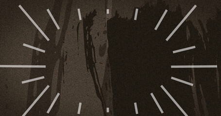 Image of white radiating lines over flashing brown distortion on black background