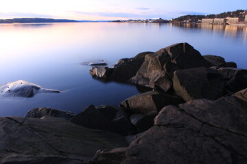 rocky coast at sunrise - Lysaker