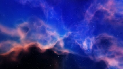Deep outer space with stars and nebula 3d illustration