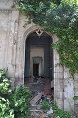 Fototapeta na wymiar The abandoned Abkhazian Parliament Building in Sukhumi