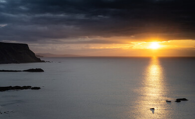 sunset over the ocean