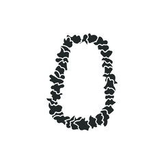 Hawaiian Necklace Icon Silhouette Illustration. Welcome Hawaii Vector Graphic Pictogram Symbol Clip Art. Doodle Sketch Black Sign.