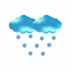 Cloud and snowflakes icon in flat style on white background