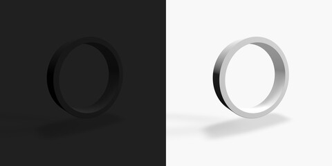 black and white 3D circles