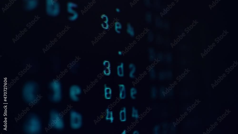 Aufkleber macro video of a binary code flowing. futuristic concept for programming binary languages. close up 