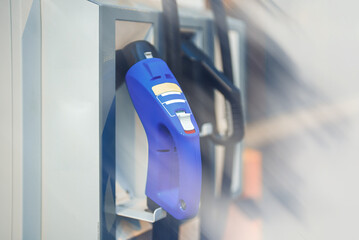 Electric car charging station on the street.