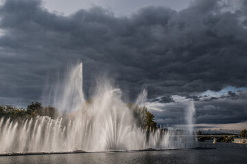 A cloud above the fountain in Vinnitsa, Ukraine.