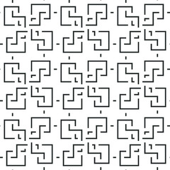 Abstract vector seamless pattern template. Black and white seamless illustration.