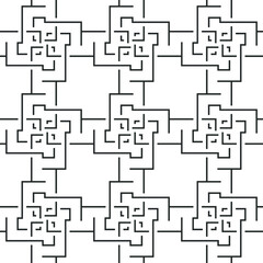 Abstract vector seamless pattern template. Black and white seamless illustration.