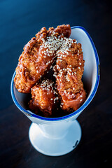 Spicy fried chicken with herbs and spices