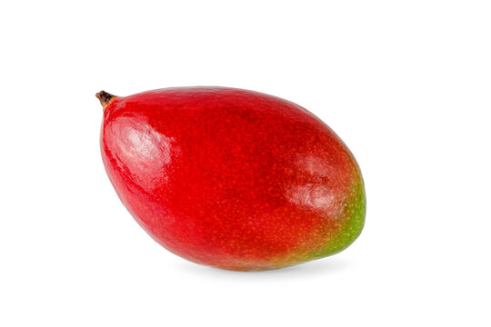 Fresh Isolated Red Mango On White Background.