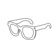 Simple coloring page. Coloring book for children, Sunglasses on white