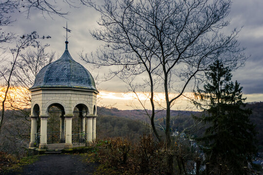View Point Diederichstempel in Burg, Germany at sunset